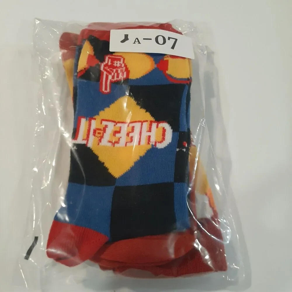 Cheez-It Crackers Snacks Novelty 2 Pair Adult Men Crew Socks Size 6-12 NWOT
